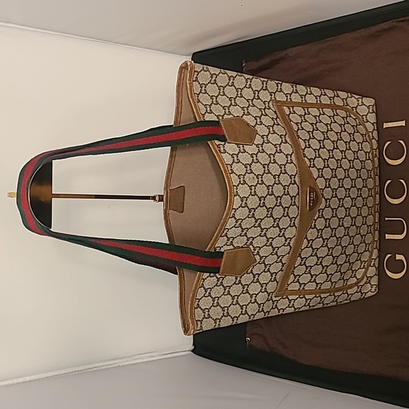 GUCCI PLUS VINTAGE 70’S WEB SHERRY TOTE FROM LIMITED RUN GUCCI PLUS COLLECTION - Picture 11 of 17